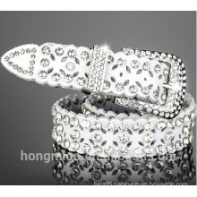 very hot and fashion wome's decoration pin buckle genuine leather belt with diamond